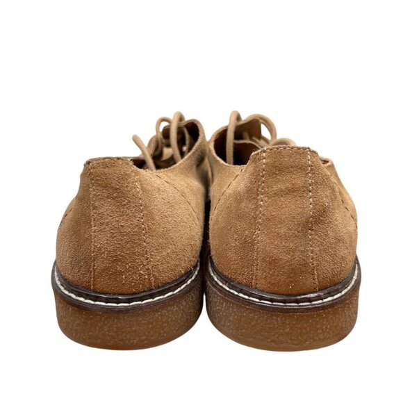 Zara 45 12 Men Suede Leather Shoes Oxford Derby Sand Office - Picture 2 of 8